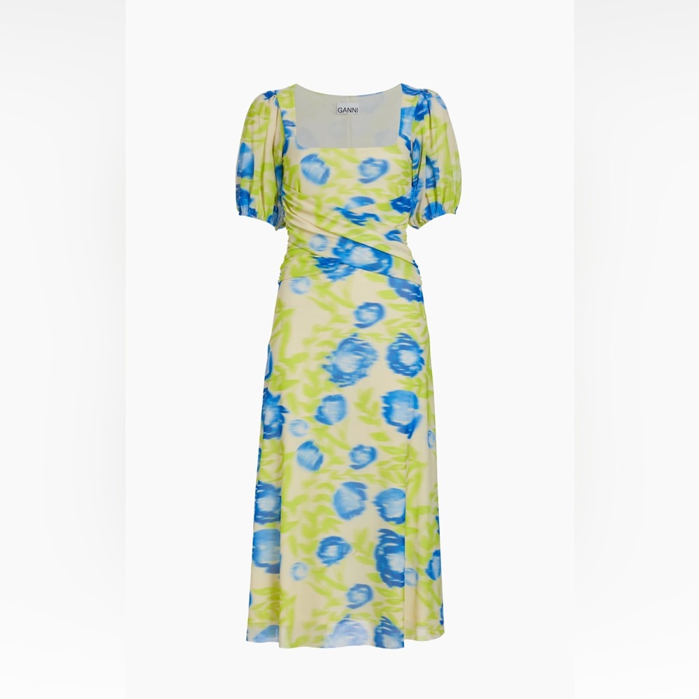 Ganni - Crisscross Mesh Midi-Dress - EU Size 38